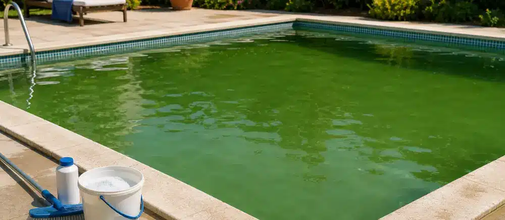 Por qué se pone verde el agua de una piscina